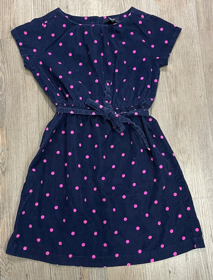 Polka Dot Navy Gap SSL Corduroy Dress, 8-9Y