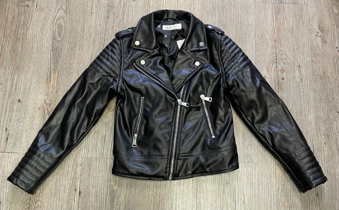 Black H&M Pleather Jacket, 7Y
