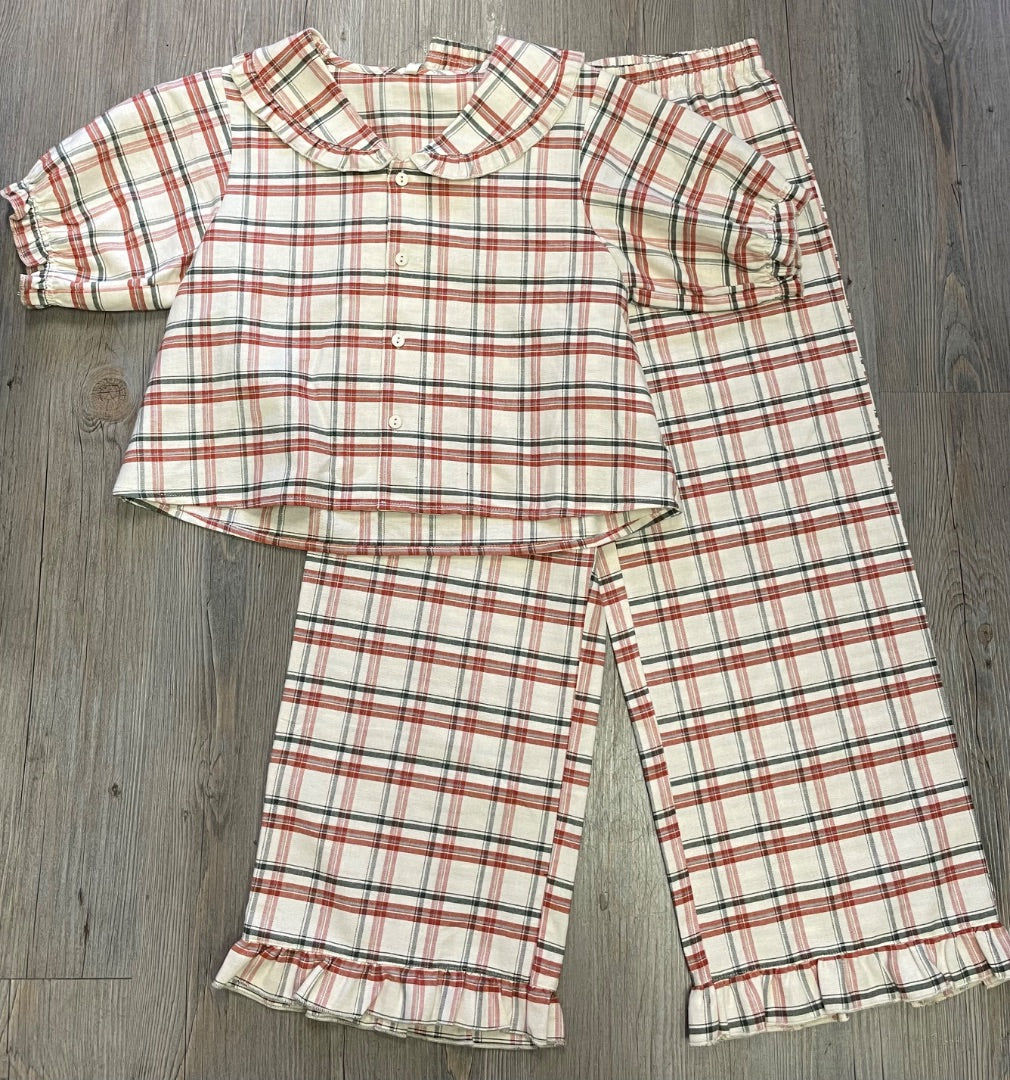 Holiday Flannel Rylee+ Cru Woven PJ Set, 12Y