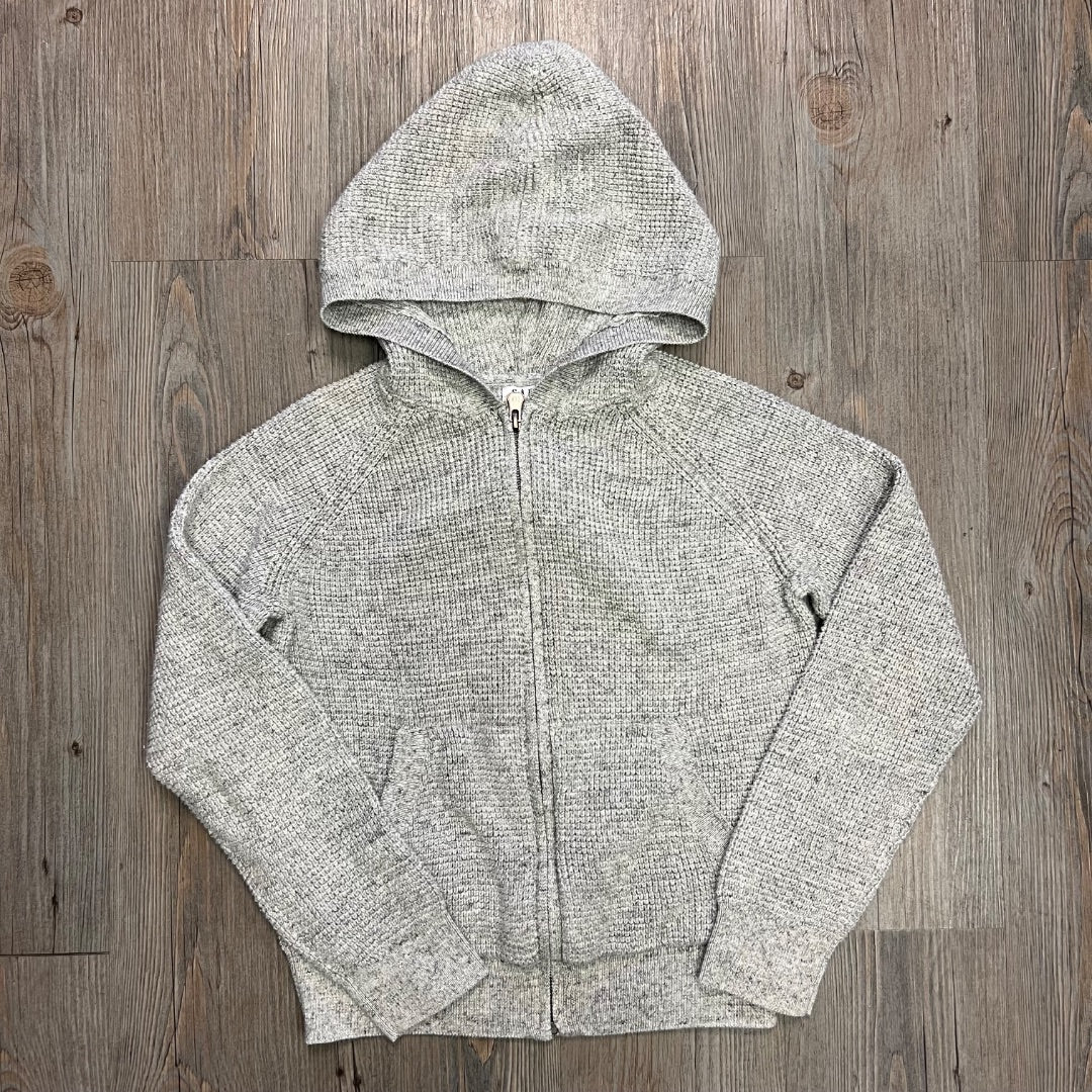 Grey Gap Knit Hooded Sweater, 10-11Y