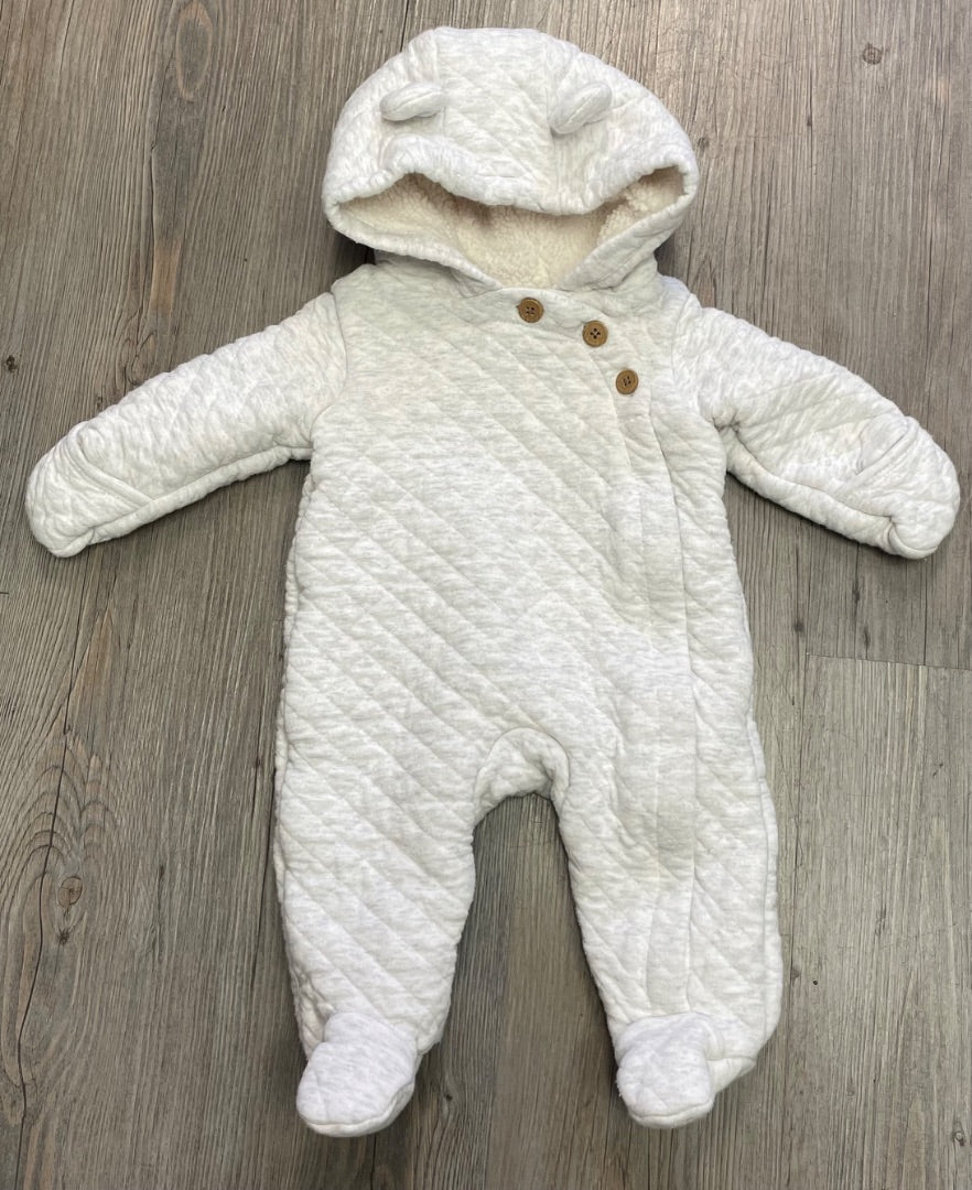 Oatmeal Fleece Onesie, 0-3M