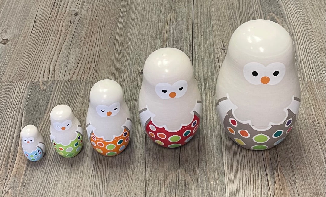 Multi Colour Janod Wooden Owl Nesting, Pre-owned