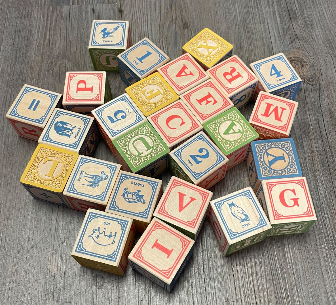 Multi Colour Uncle Goose Wooden Alphabet Blocks, Pre-owned