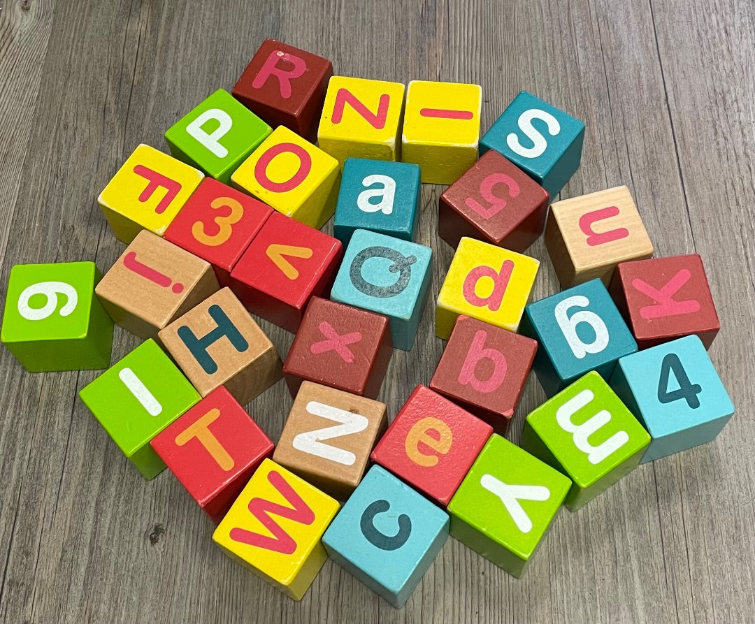 Multi Colour Assorted Wooden Blocks, Pre-owned