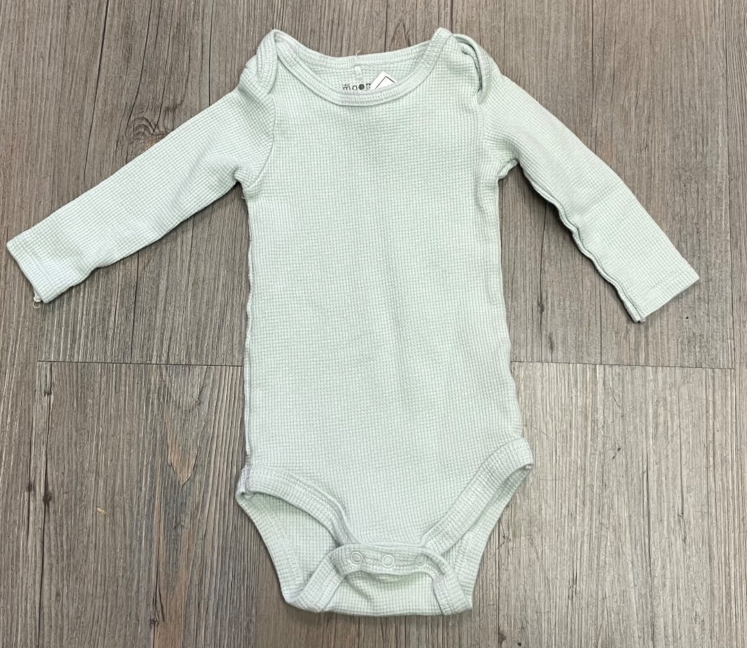 Olive Green Moon Organics LS Onesie, 6-9M