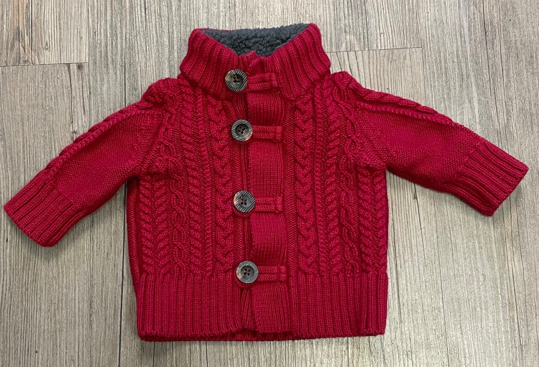 Red Gap Knit Sweater, 0-3M