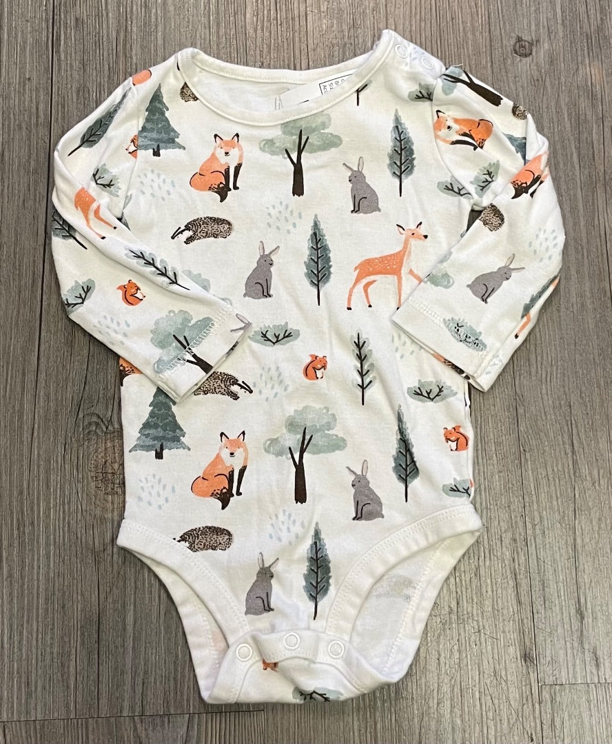 Animal Print Carters Onesie LS, 6M
