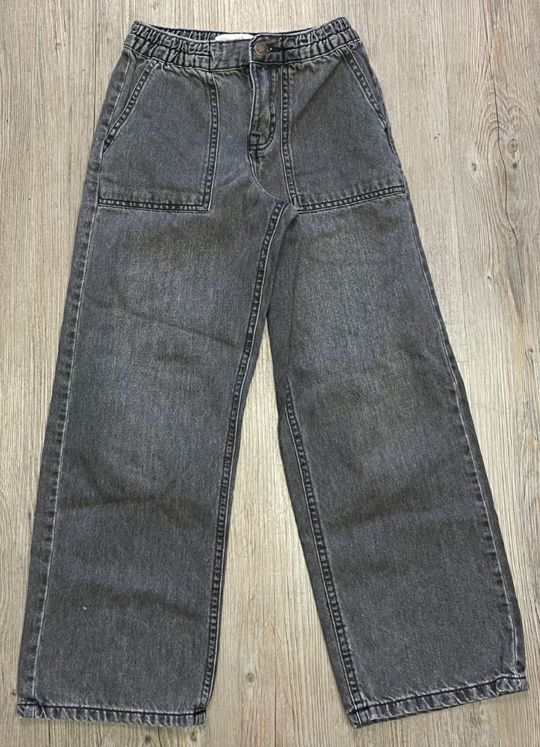 Washed Grey Zara Wide Leg Jean, 9Y