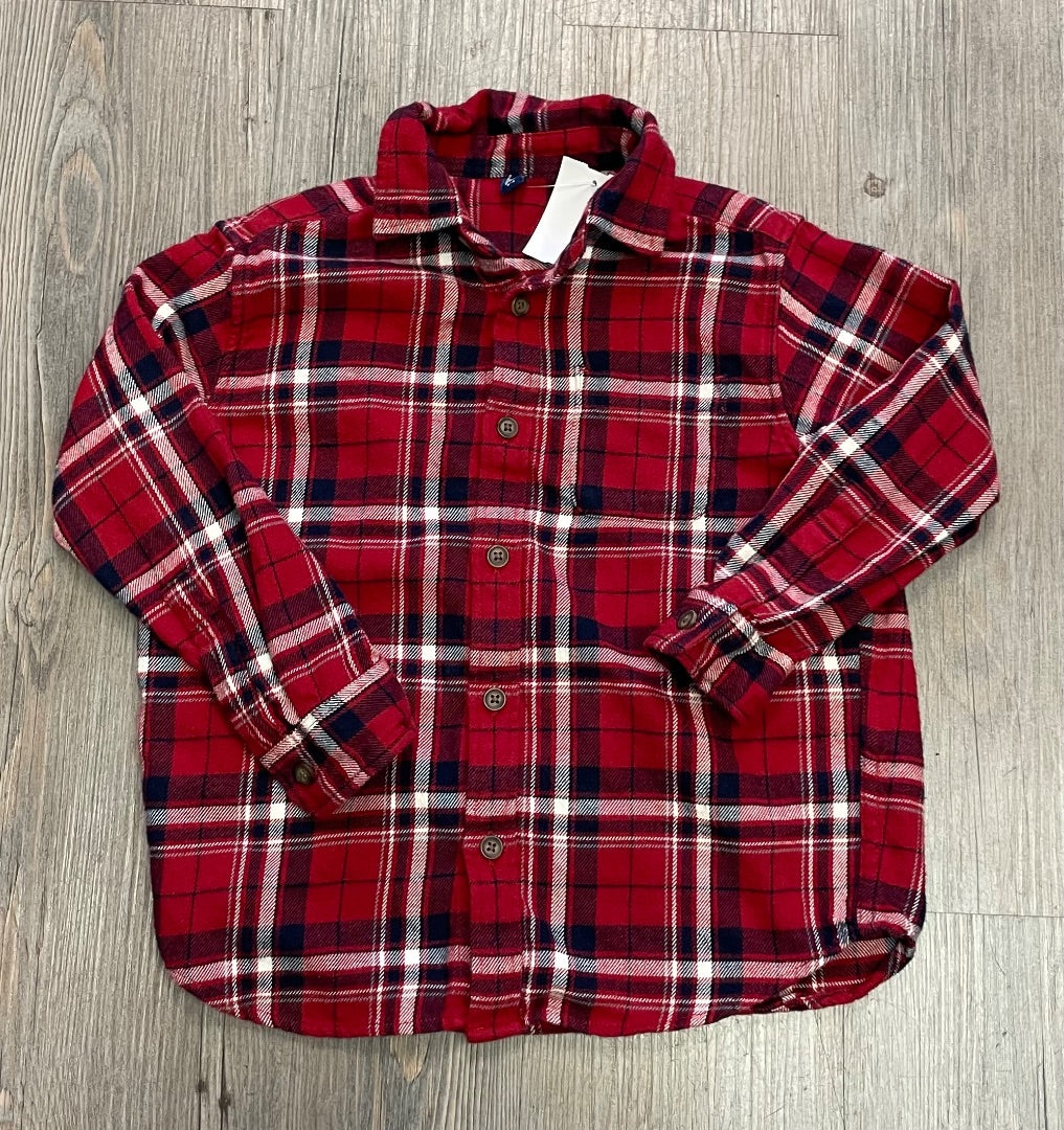 Plaid Uniqlo Flannel Shirt LS, 3-4Y