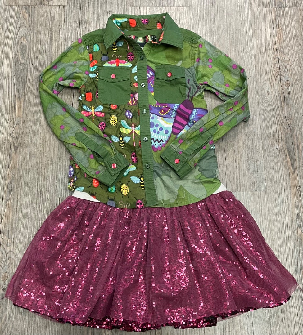 Multi Colour Desigual Long Sleeves Dress, 7-8Y