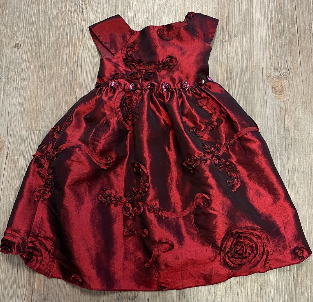 Maroon Newberry Holiday Dress, 2-3Y