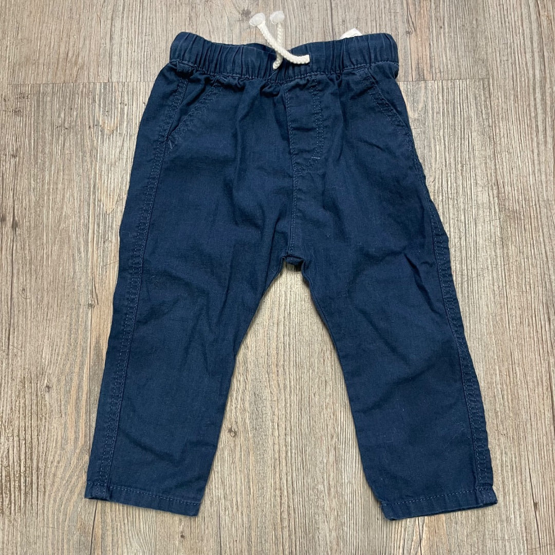 Navy H&M Elastic Draw String Pants, 12M