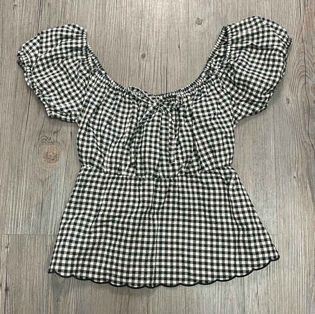 Black Gingham Rylee+ Cru Rylan Top, 12Y