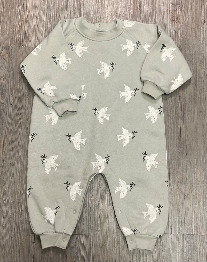 Doves Pistachio Rylee+ Cru Raglan Jumpsuit, 6-12M