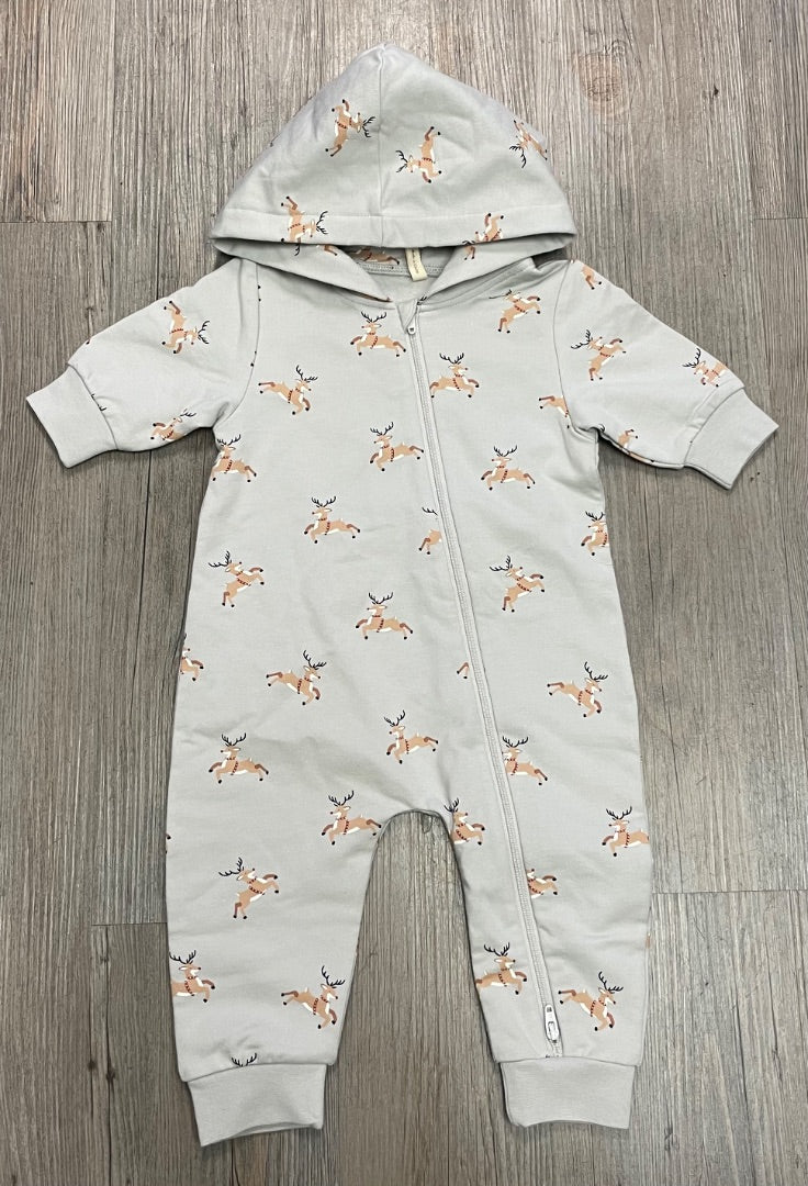 Reindeer Rylee + Cru Hooded Jumpsuit, 3-6M