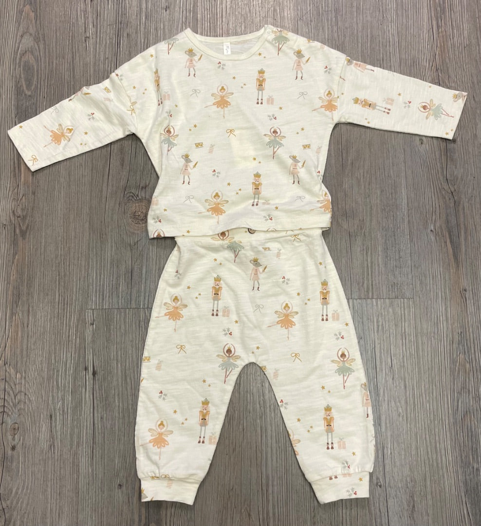 Nutcracker Ivory Rylee + Cru Long Sleeves + Pants Set, 6-12M