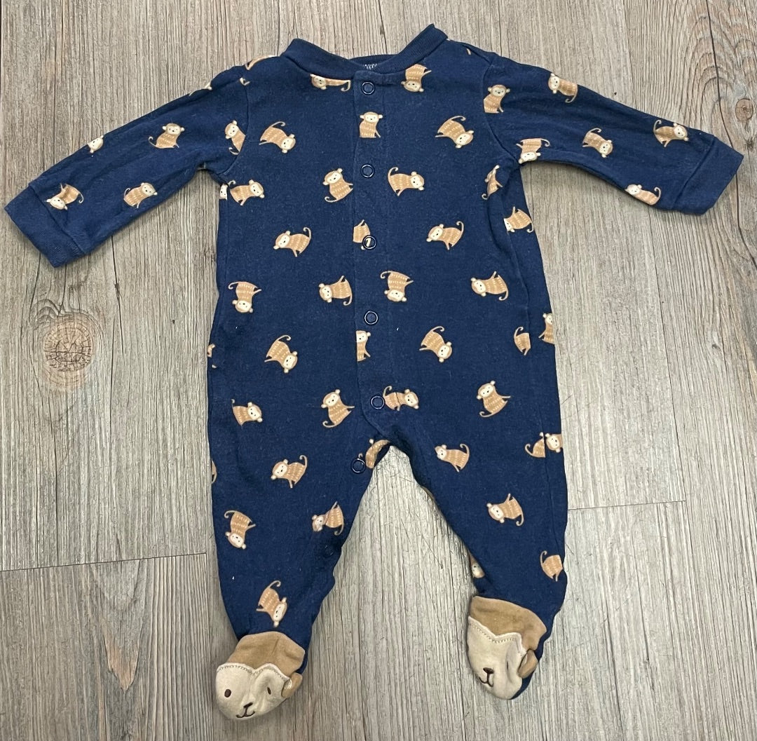 Navy Carters PJ Onesie, Newborn