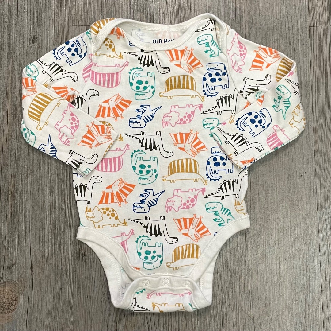 Multi Colour Old Navy Long Sleeves Onesie, 6-12M