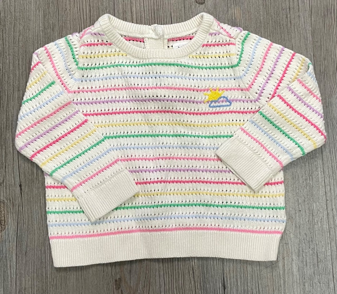 Rainbow Gap Knit Sweater, 6-12M