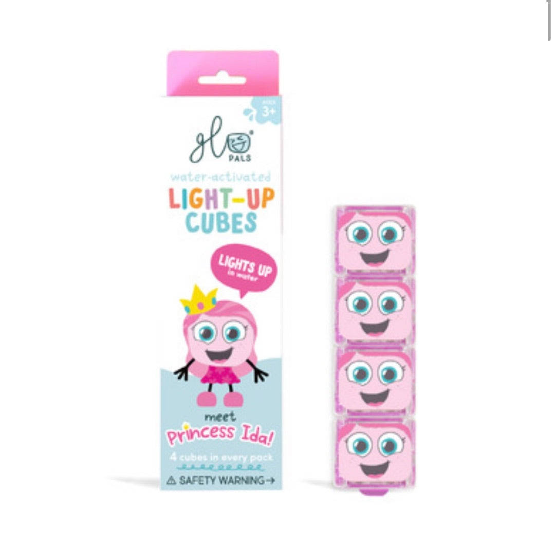 Pink Glo Pals Princess Ida Light Up Cubes, 4 Cubes Per Box