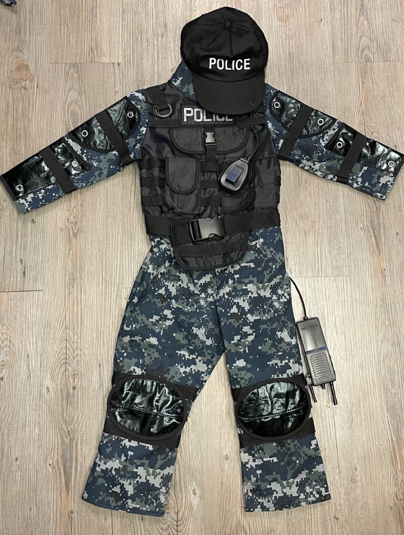 Black Camo Police Costumes, 3-4Y