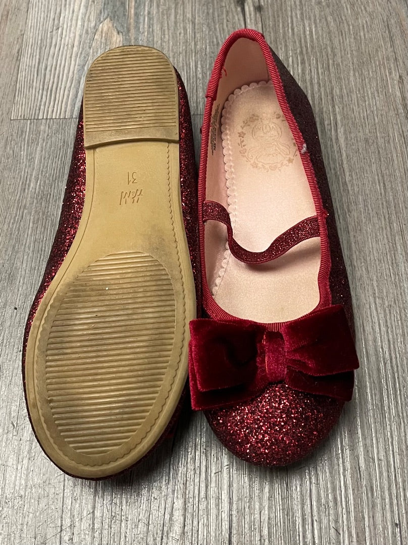 Red H&M Glitter Flat Shoes, 13Y