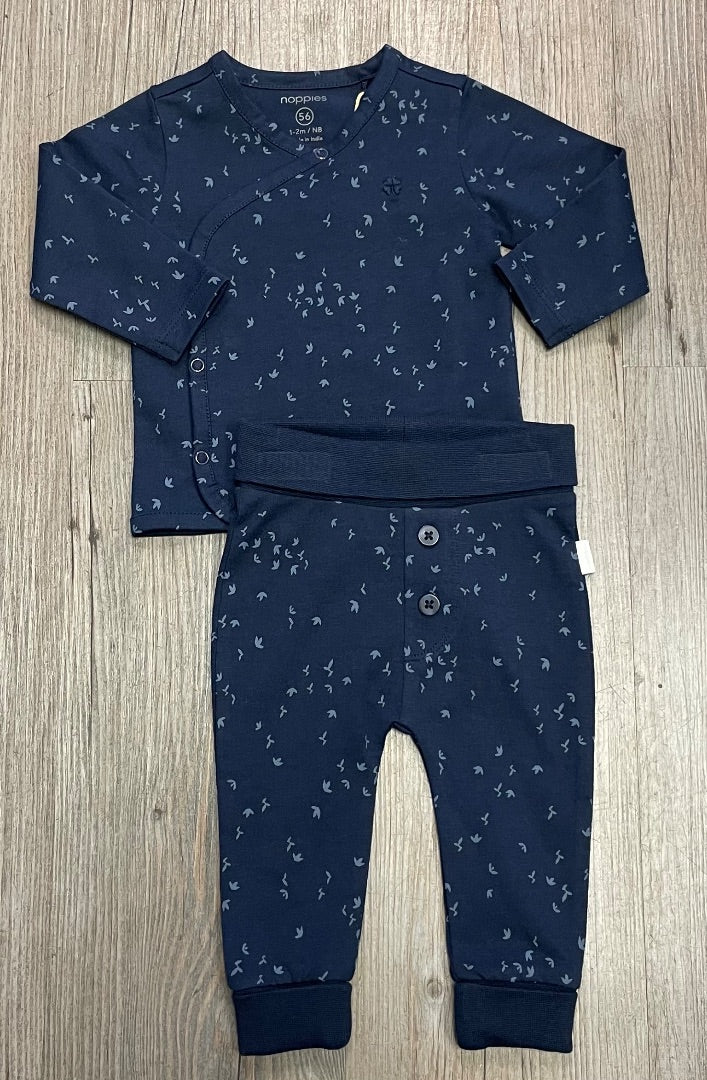 Navy Noppies 2Pc Clothing Set, Newborn