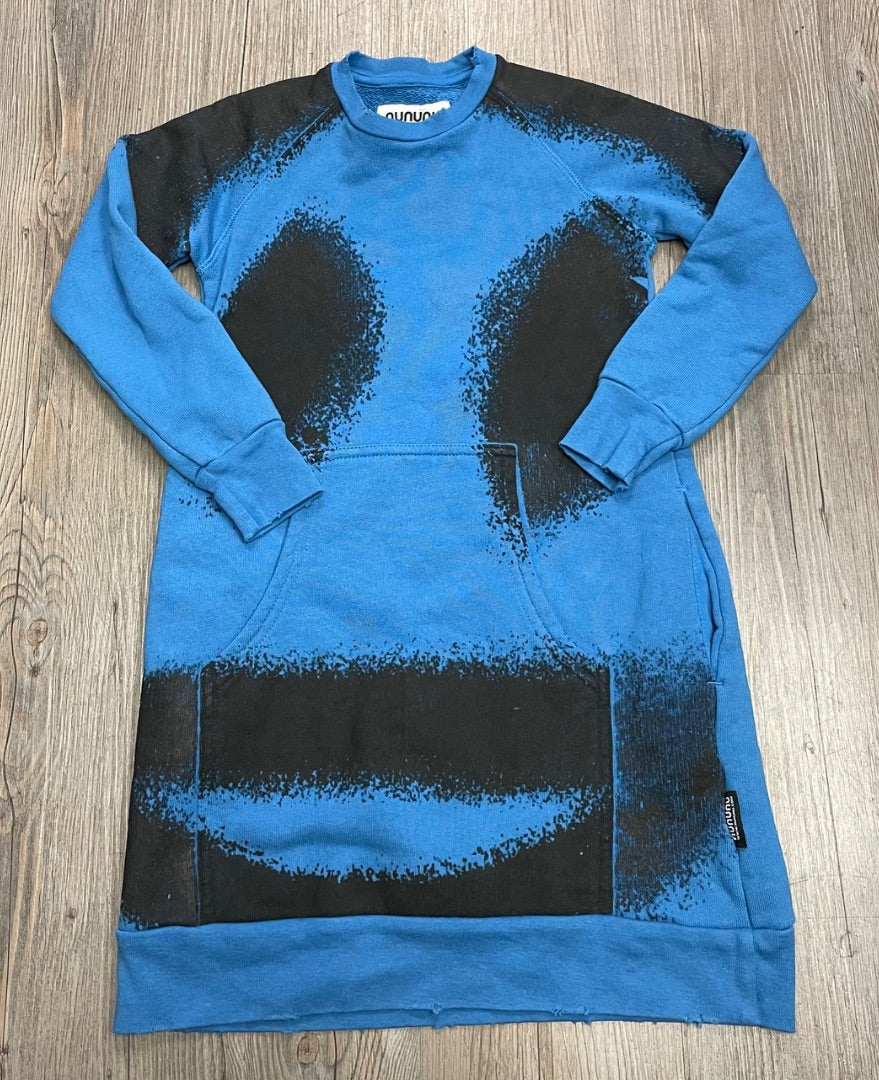 Blue NUNUNU Long Sleeve Dress 3-4Y