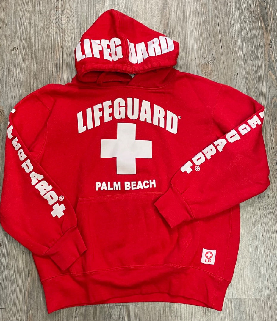 Red Pullover Hoodie Lifeguard, 11-12Y