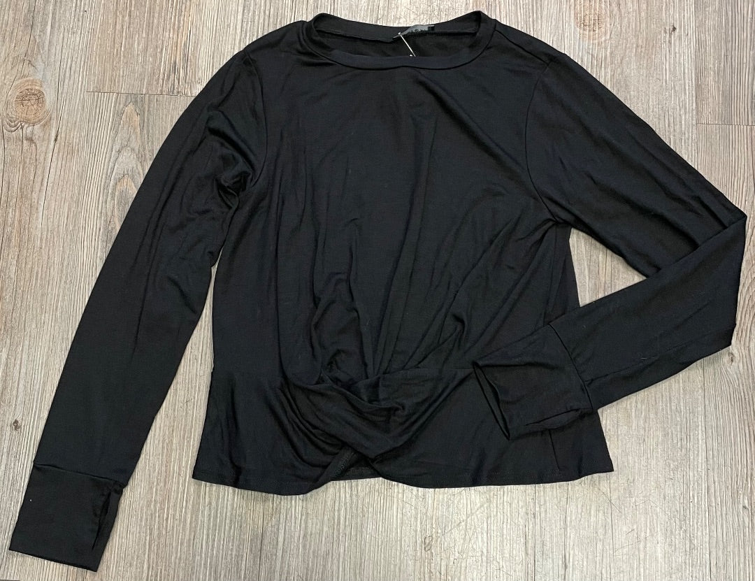 Black Terez Long Sleeve Top, 7-8Y