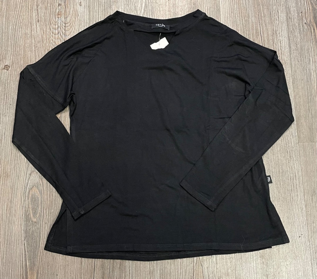 Black Terez Long Sleeve Top, 10-12Y