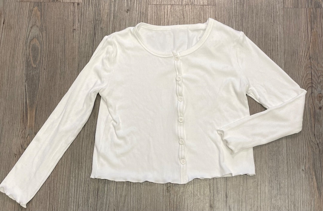 White Long Sleeve Top, 7-8Y