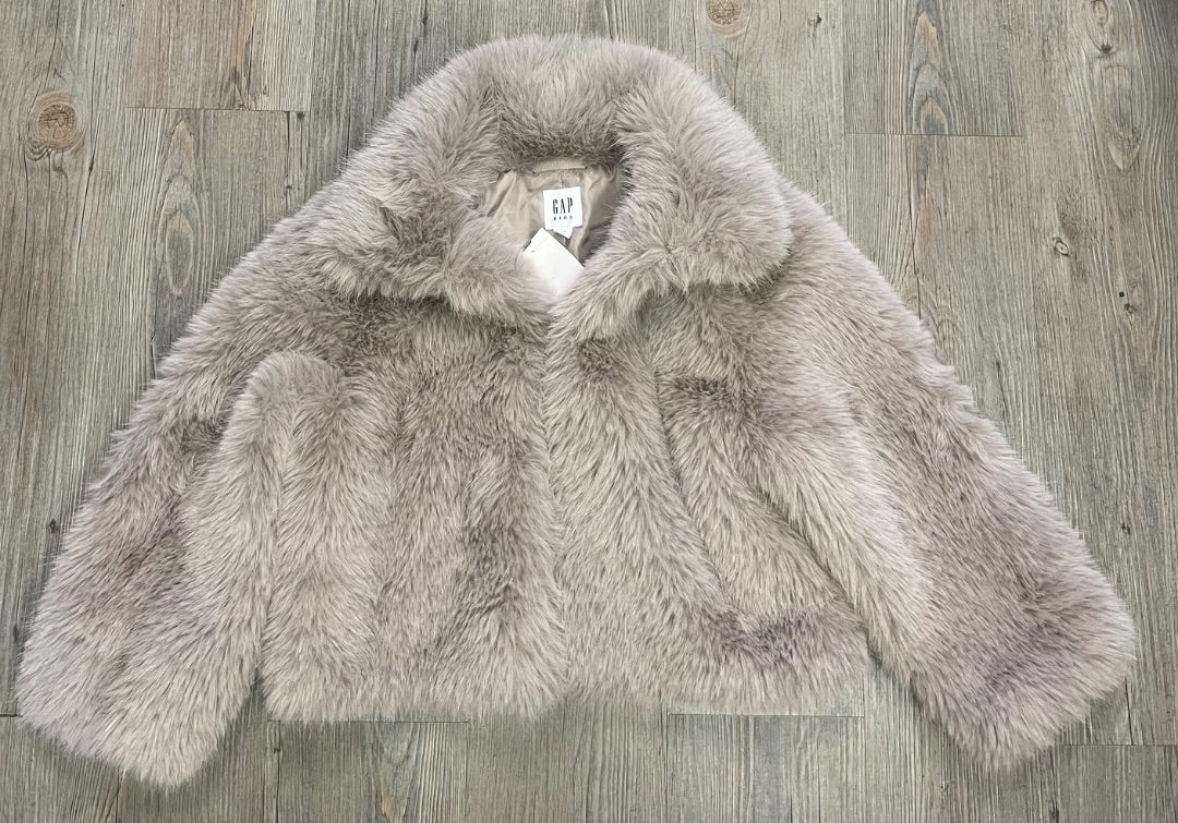 Natural Beige Gap Faux Fur Coat, 6-7Y