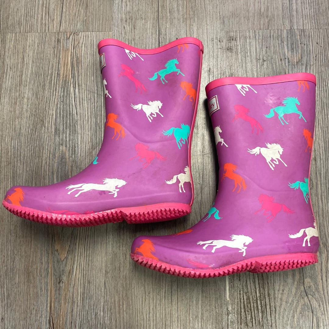 Unicorn Print Hatley Rain Boots, 1Y