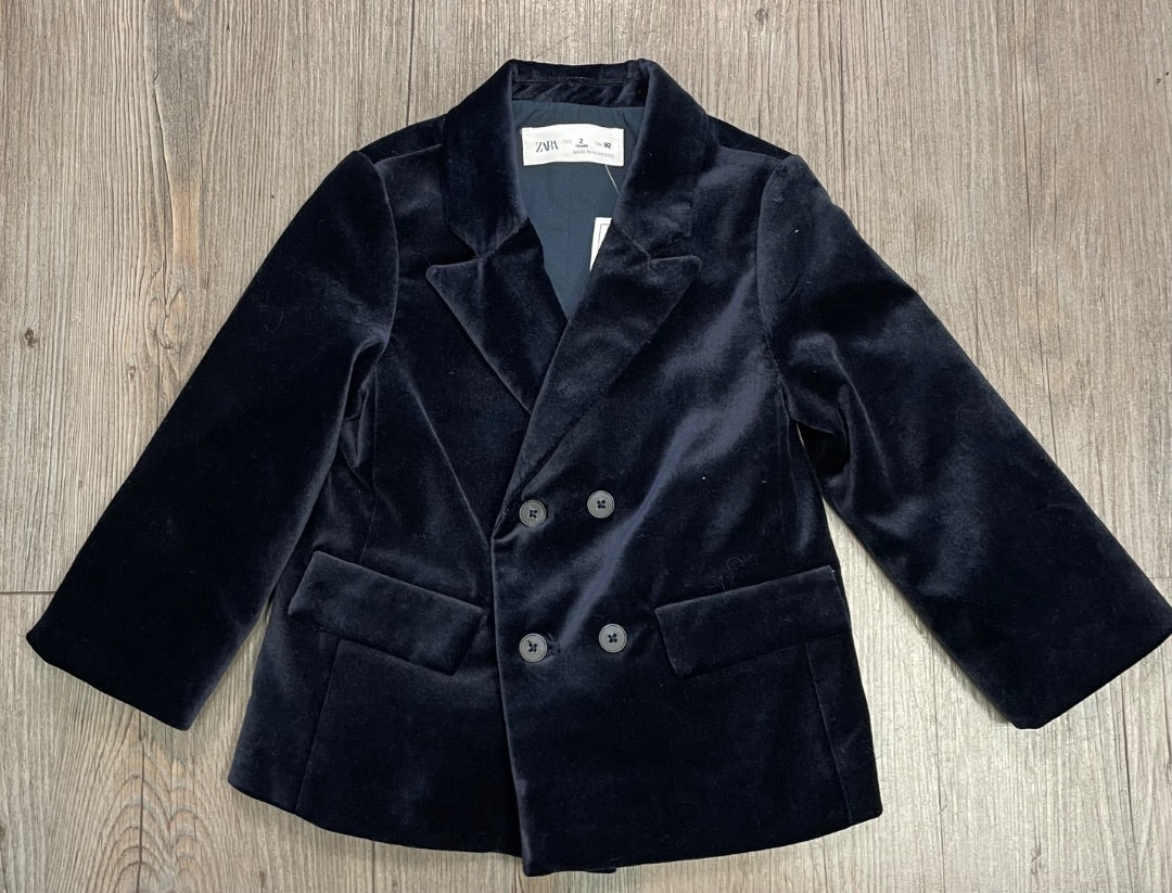 Navy Velour Blazer Zara Dress Clothes 2Y