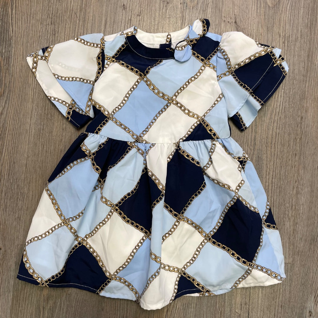 Blue White Chain Janie & Jack NEW SSL Dress, 12-18M