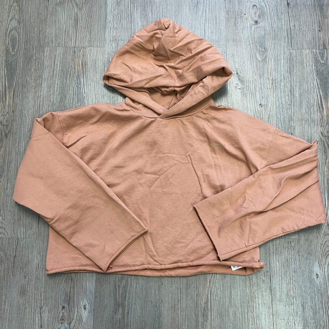 Brown Molo Pulover Cropped Hoodie, 12Y