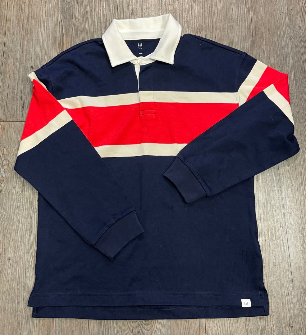 Navy,Red,White Gap Polo L/S, 10Y