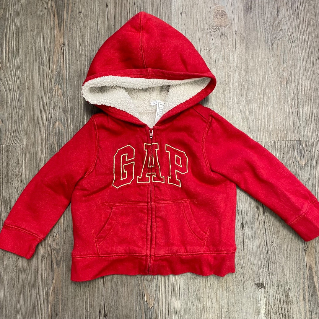 Red Gap Lined Zip Hoodie, 2Y