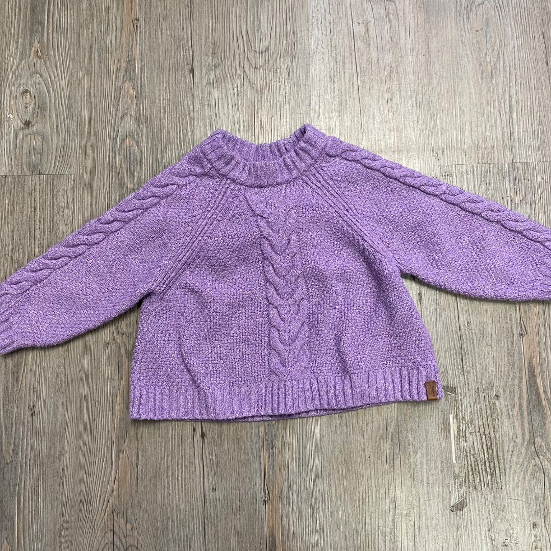 Purple Roots Knit Sweater, 3Y