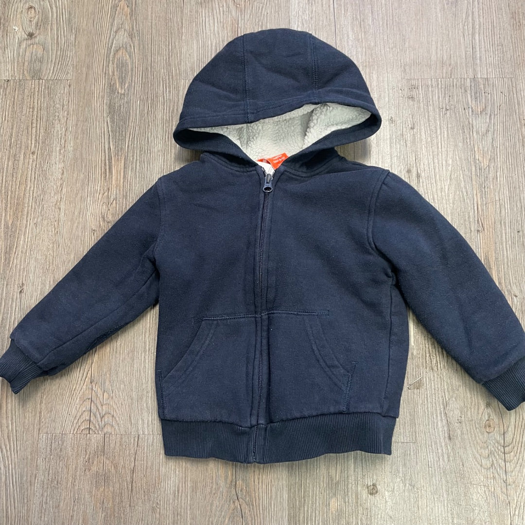 Navy Joe Fresh Lined Zip Hoodie, 3Y