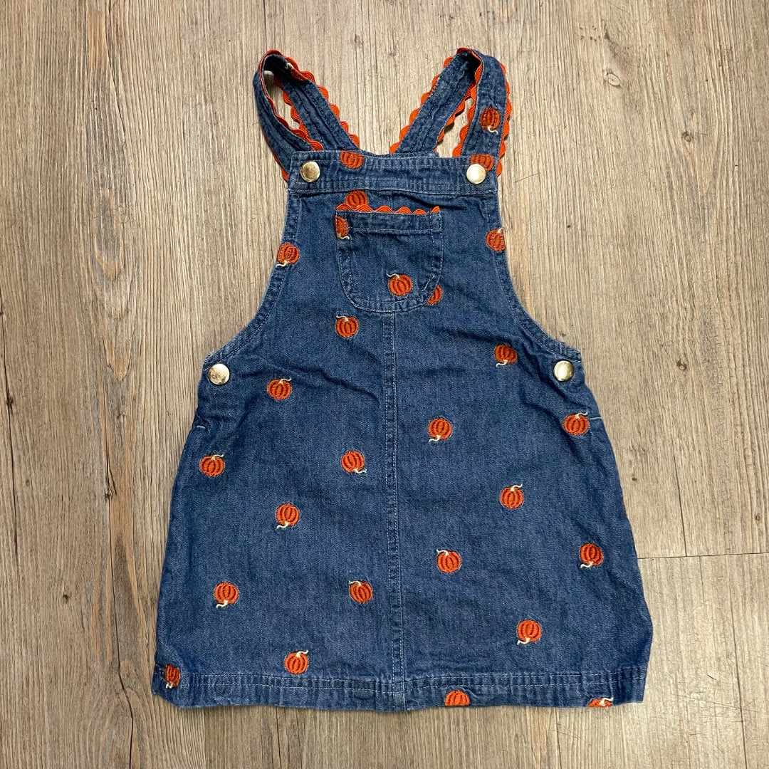 Pumpkin Embroidered Max Studio Overall, 3Y
