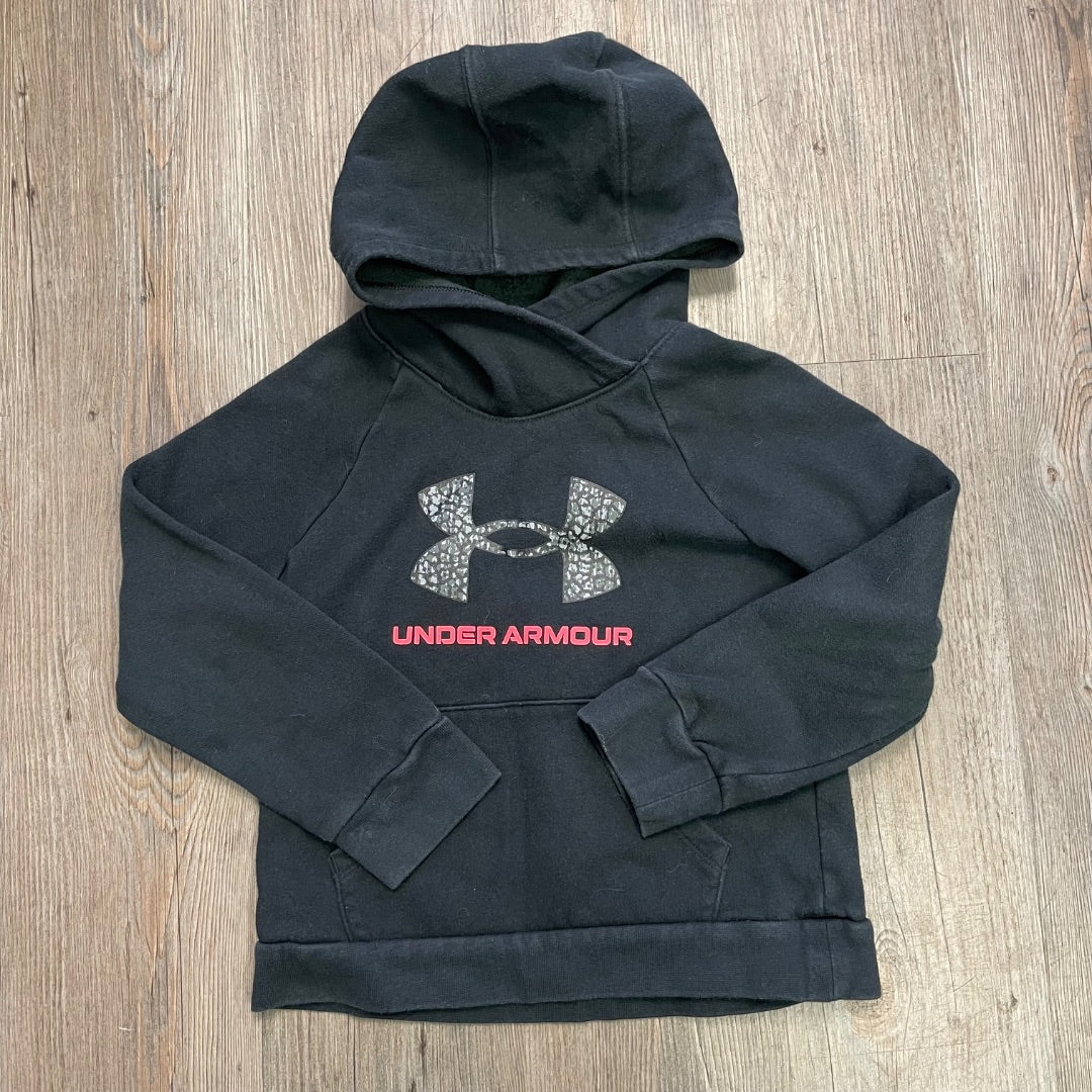 Black Under Armour Pullover Hoodie, 6-7Y