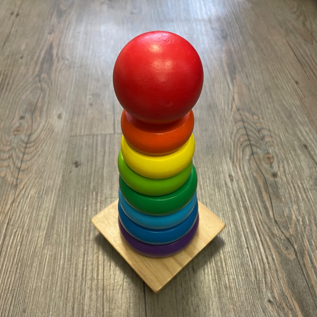 Rainbow Colour M&D Wooden Stacking Ring, Pre-owned