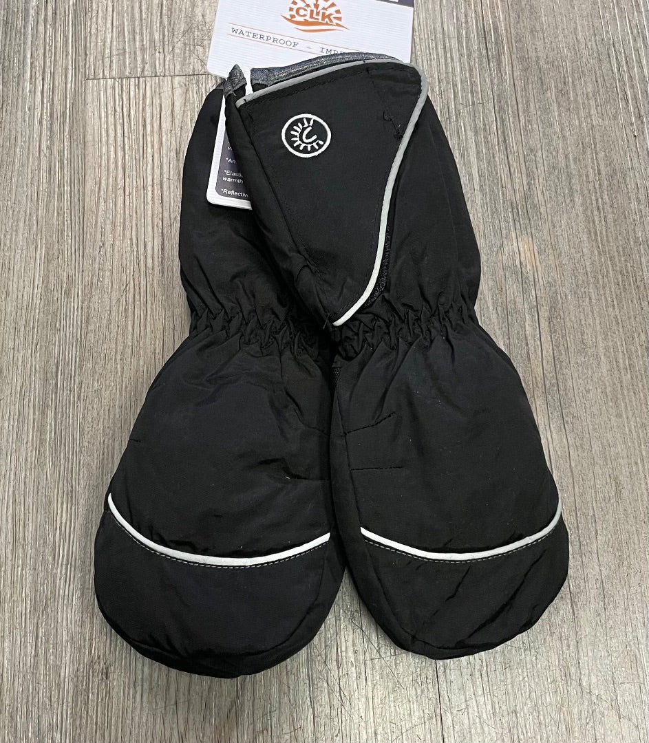 Black CaliKids Waterproof Winter Mittens, 4-6Y
