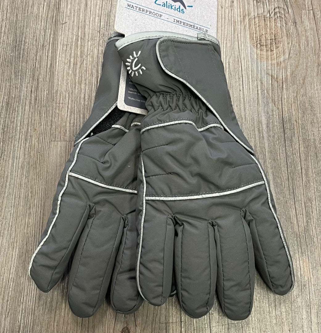 Grey CaliKids Waterproof Mitten, 8-12Y