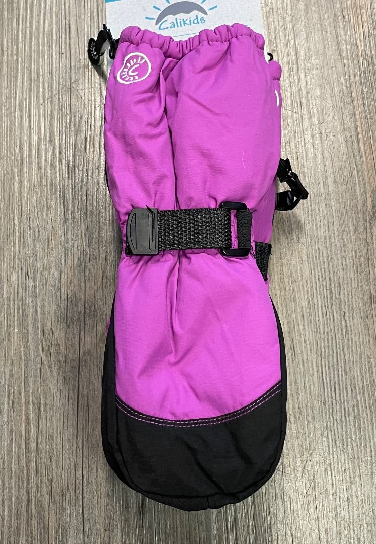 Purple CaliKids Waterproof Mitten Side Zip, 2-4Y