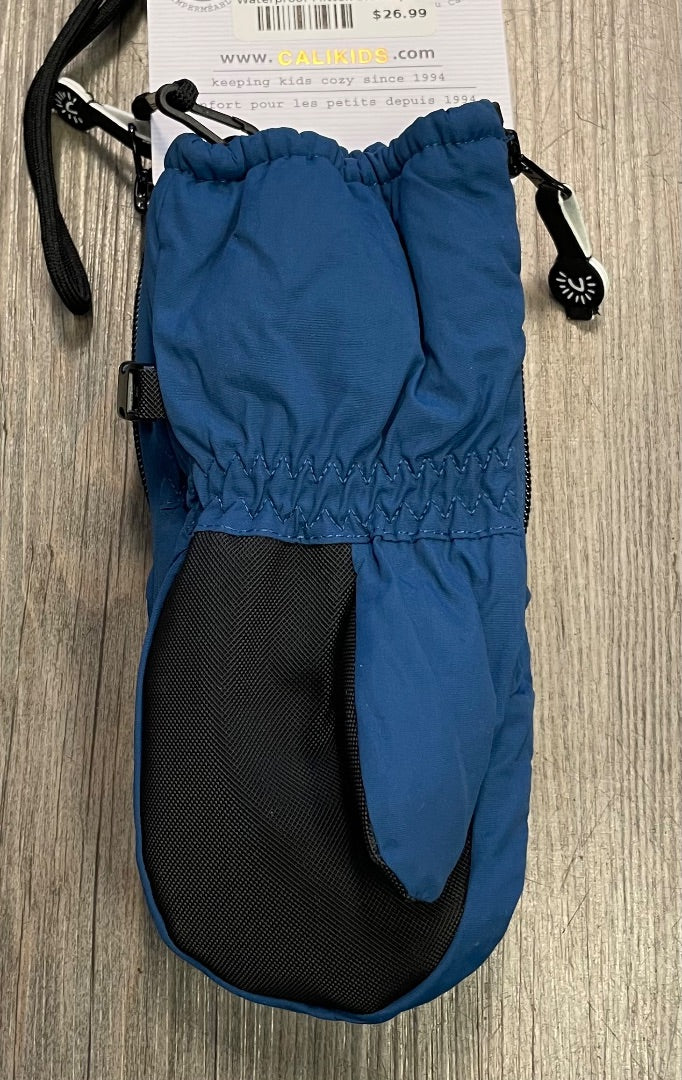 Blue CaliKids Waterproof Mitten Side Zip, 12-24M