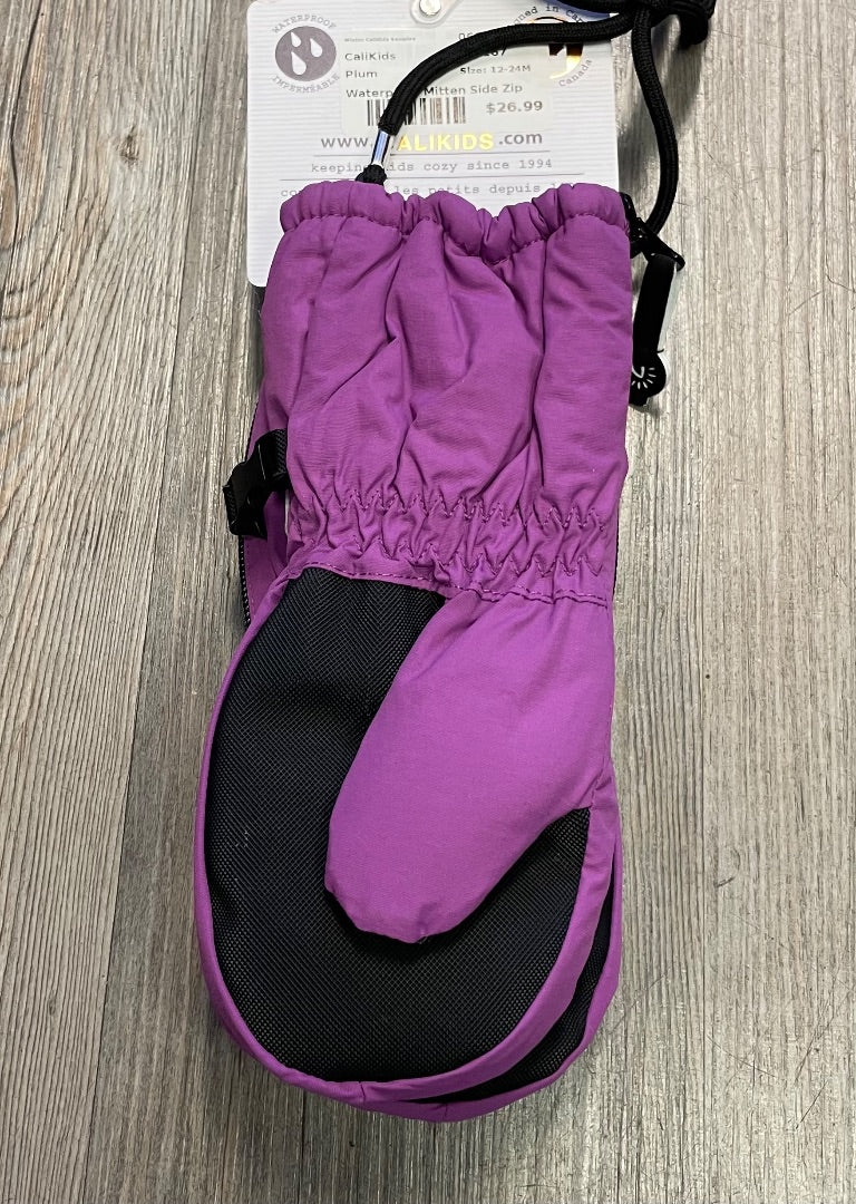 Plum CaliKids Waterproof Mitten Side Zip, 12-24M