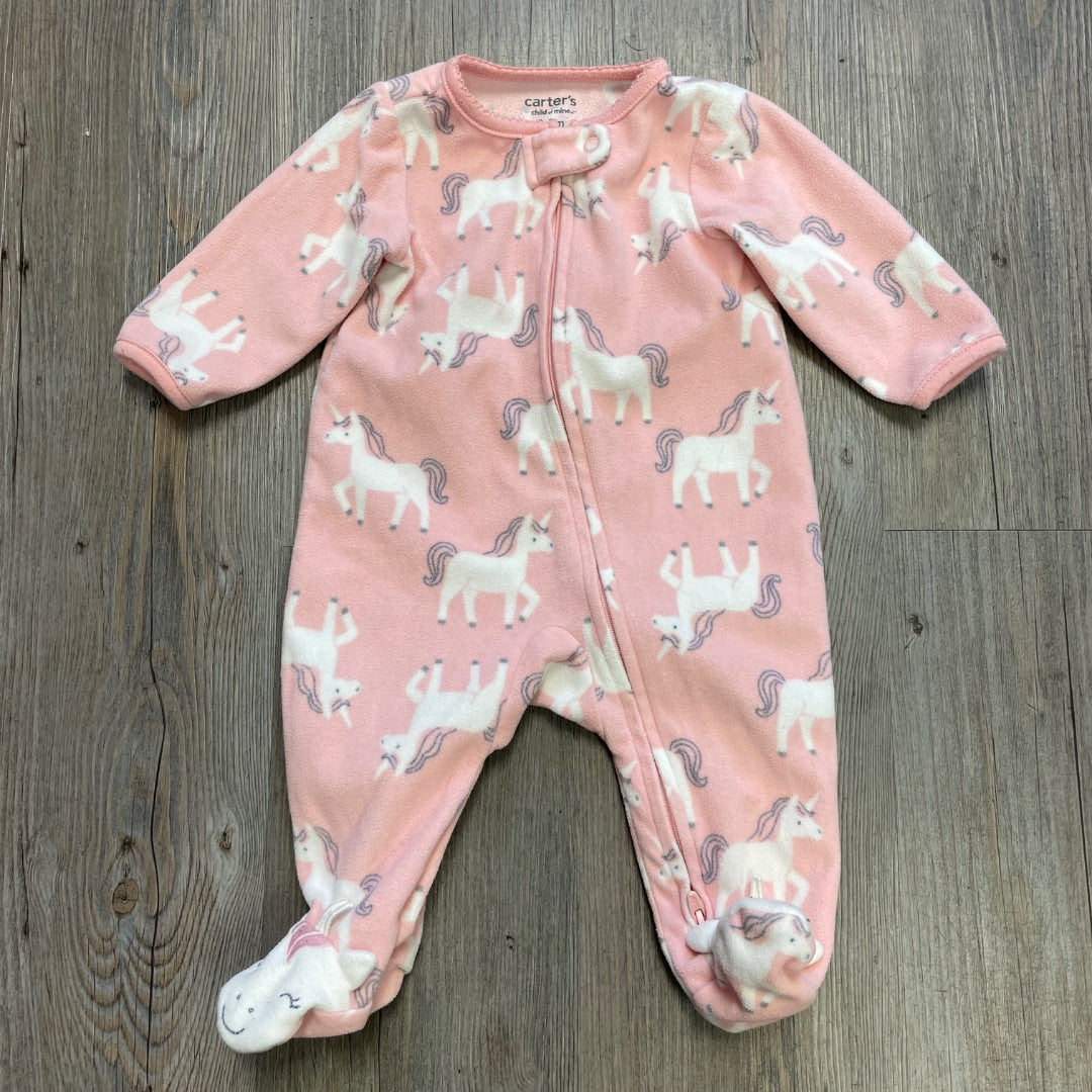 Unicorn Print Carters PJ Onesie, 3M